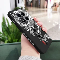 Happy Dragon Silicone Phone Case - Vibrant Protective Cover for Poco F6 Pro (Black)