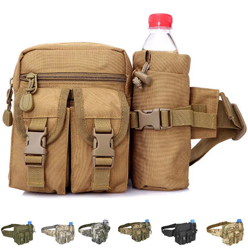 

Waterproof Nylon Men Fanny Pack Tactical Military Army Waist Bag Hiking Outdoor Camping Shoulder Bum Belt Bum Sport Chest Bags