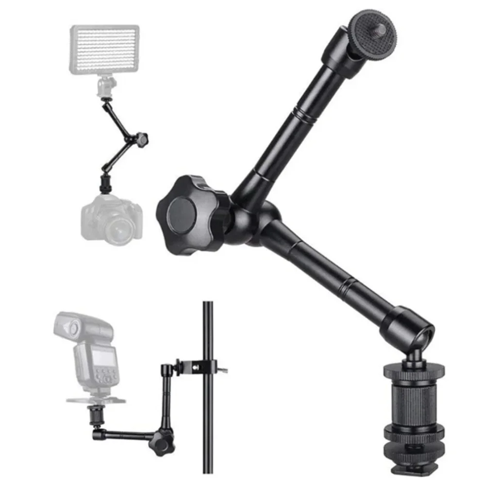 

11 Inch Arm, Articulating Friction Arm Adjustable Compatible With DSLR Camera Rig/DV Monitor/LED Flash Light/Microphone