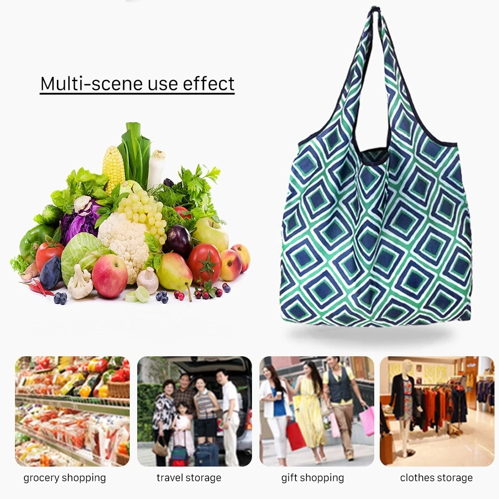 Eco-Friendly Reusable Folding Shoulder Tote Bag
