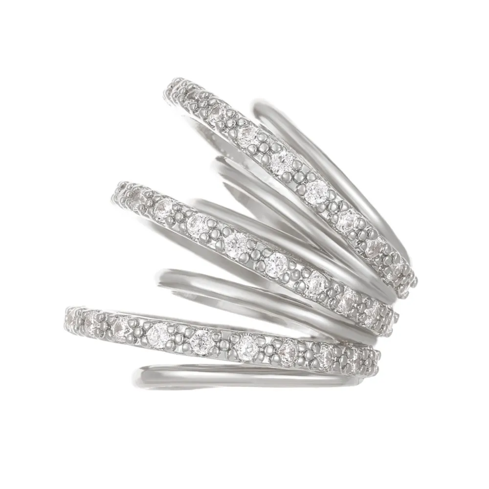 1pc Simple Fashion Zircon Ear Cuff Earrings for Women Minimalist Style Non Pierced Clip Earrings Party Jewelry Accessories