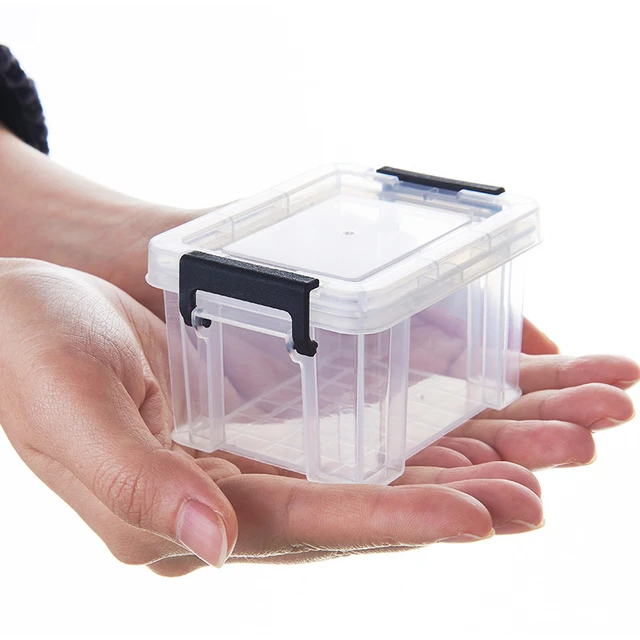 Transparent Storage Box Case Practical Container Organizer Mini With Lid  Clear