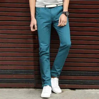 Men's Straight Pants Full Length Casual Work Pants Trousers 2023 Casual Trousers Solid Color Long Pockets Men Casual Pants 1