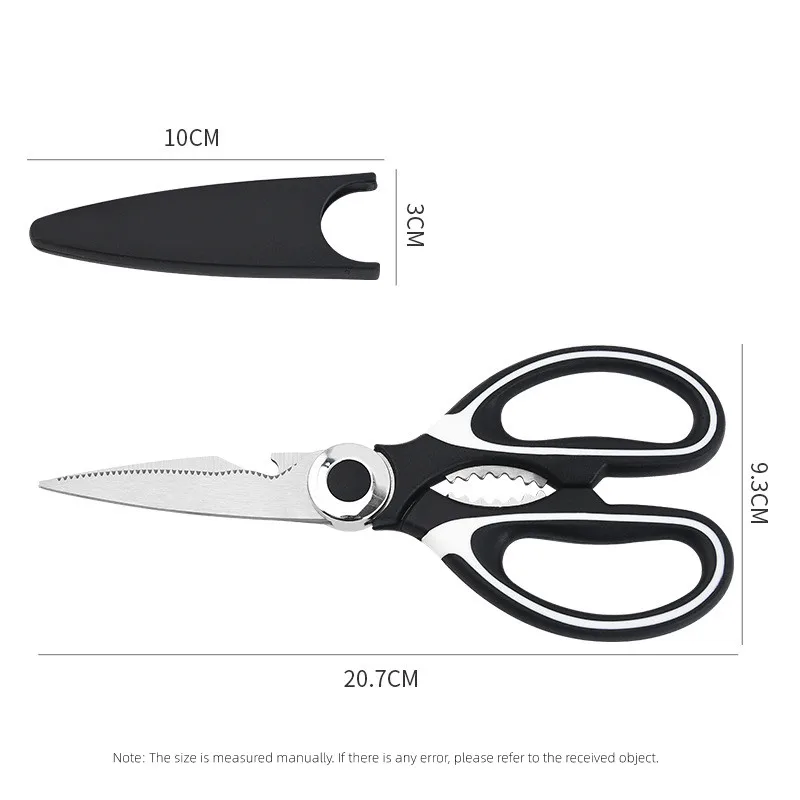 Kitchen Scissors Stainless Steel Scissors Hand Scissors Chicken Bone Scissors With Cover Heavy Duty Multipurpose For Opening Bottle Nutcracker
