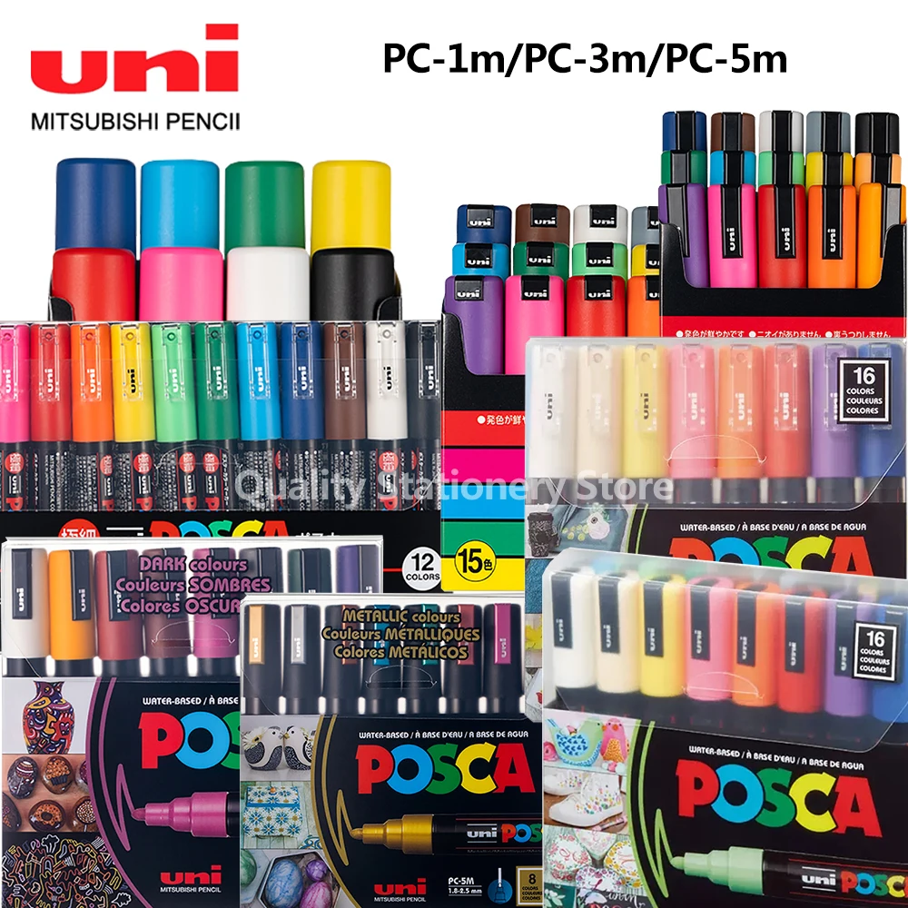 Japan UNI POSCA Markers Pen Set PC-1M PC-3M PC-5M POP Advertising Poster  Graffiti Note Pen Painting Hand-painted Art Supplies - AliExpress