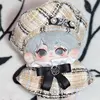 10cm Handmade Plush Doll Toy Clothes 20cm Anime Fashion High-End Pearl Beret Bow cloak Set For Boys And Girls Birthday Gifts 6