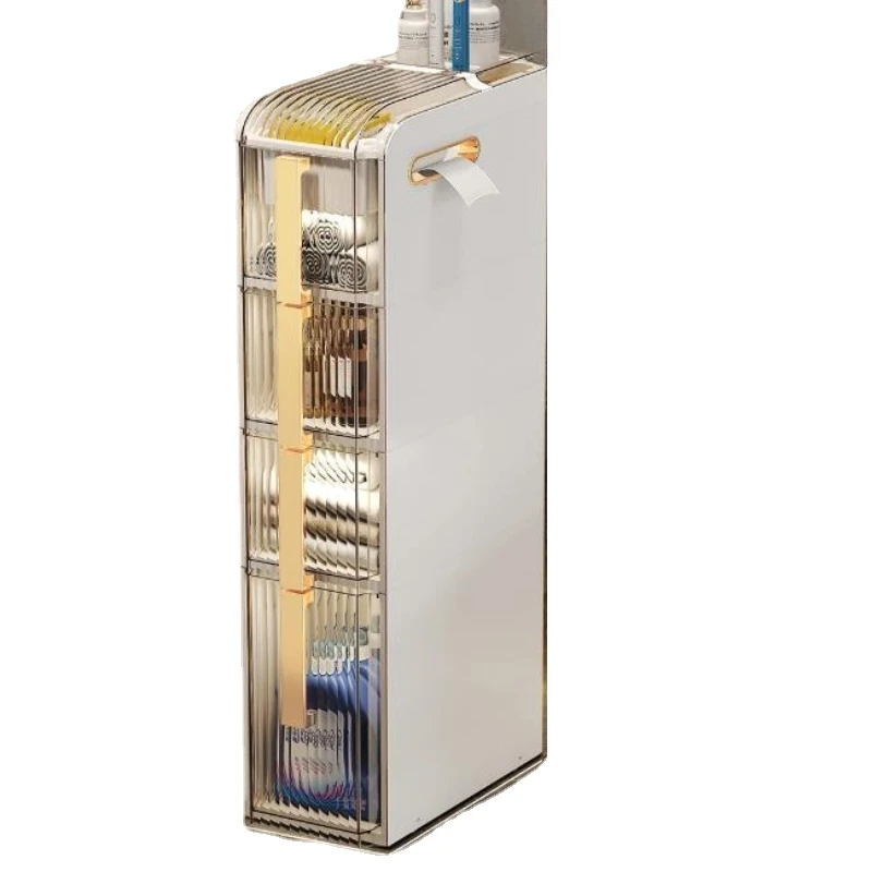Y Toilet Sandwich Cabinet Storage Rack Acrylic Installation-Free Toilet Bathroom Mobile Storage