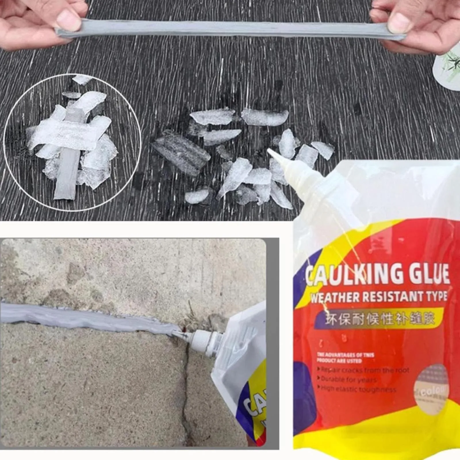 Slab Concrete Crack Sealant Caulking Glue For Concrete Wall Filler for Big Holes Wall Hole Cover 12x8 Tile Filler for Holes
