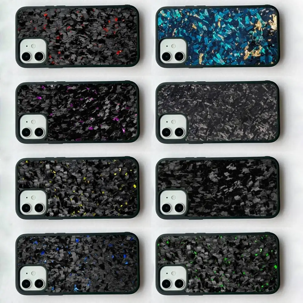 Luxurious Forged Carbon Fiber Phone Case with Silicone and PC+TPU Blend