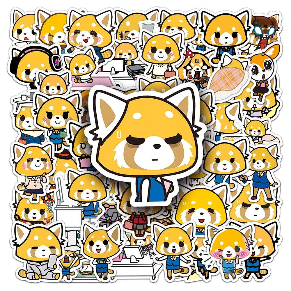 

10/30/50pcs Cute Sanrio Aggretsuko Stickers Funny Anime Graffiti Sticker Phone Case Laptop Diary Kawaii Cartoon Decals Kids Toy