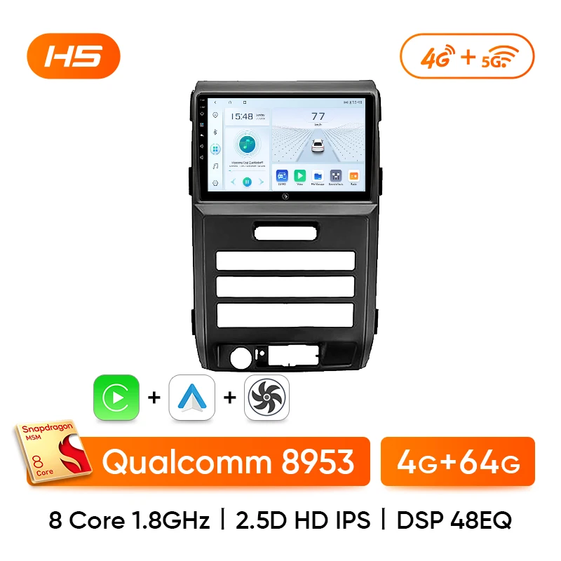 F150 Stereo Upgrade For Ford F150 2009-2012 Android 13 Wireless CarPlay Car Radio Stereo With GPS Navi Wi-Fi Bluetooth DSP SWC FM RDS USB 2 32GB 2012 Ford F150 Android Radio
