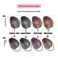 3D Remy cheveux humains Air frange pour fille femmes front réédition une pince dans les Extensions de cheveux frange naturelle postiche 4 couleurs 3