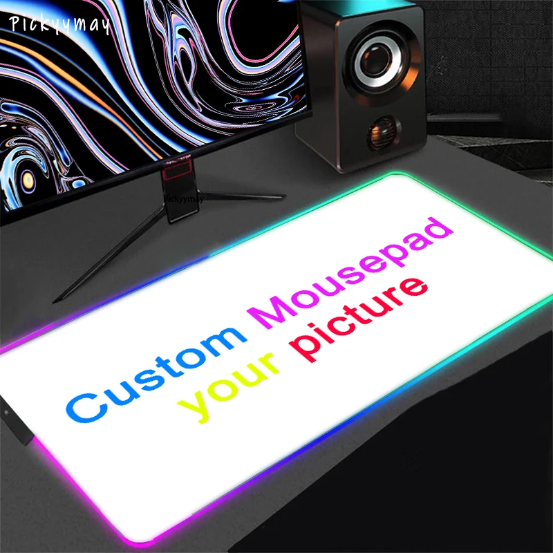 DIY Large LED Desk Mat XXL Computer RGB Mousepad Punk Style Backlight Keyboard Mat Table Carpet Gaming Mouse Pad Mausepad CUSTOM