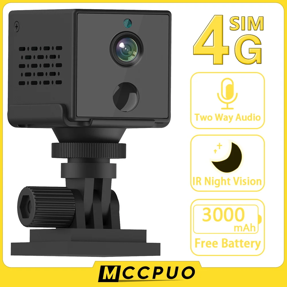 

Mccpuo 4MP 4G SIM Card Mini Camera Built-in 3000mAh Battery PIR Human Detection WIFI Security Surveillance IP Camera OKAM PRO