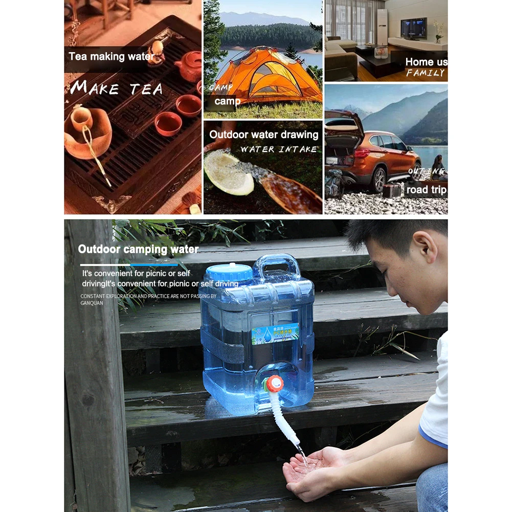 Water Carrier Tank 18/20/22L Food Grade Pure Water Canister Large-Capacity with Faucet Outdoor Accessories For Hiking Fishing