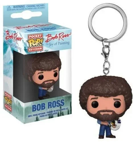 thumbnail image 1 of FUNKO POP Bob Ross llavero de bolsillo figura de acción de vinilo colección modelo juguetes para niños regalo de Navidad POP, 1 of 4