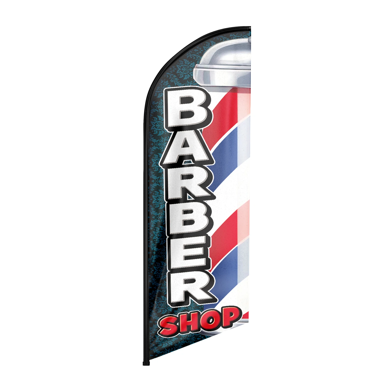 Fsflag 1 Pz 8Ft Barbershop4 Bandiera Piuma Con Pole Kit E Ground Spike Swooper Banner Decorazioni (Senza Palo)