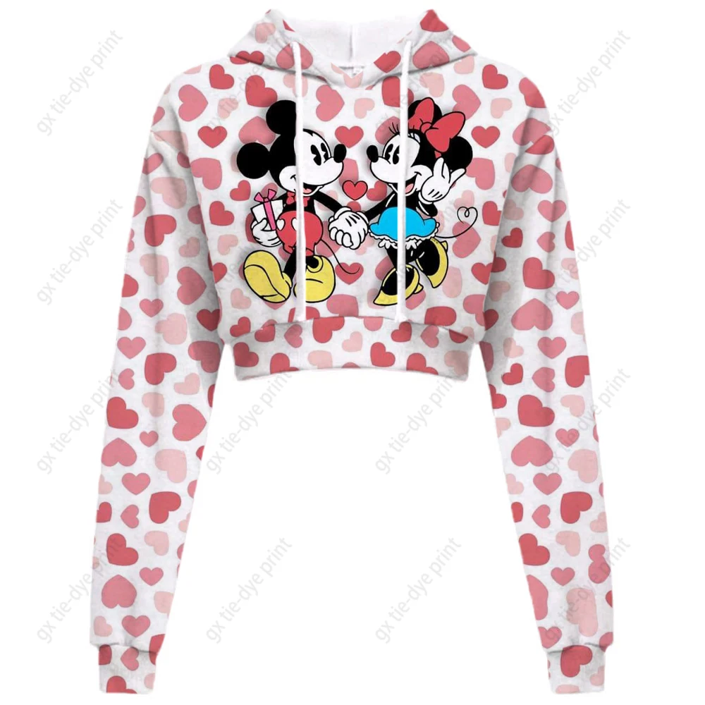 

Women Disney Minnie Mickey Mouse Print Casual Hooded Tops Tee Ladies Short Sweatshirts Woman Clothes Fashion Hoodies Ropa Mujer
