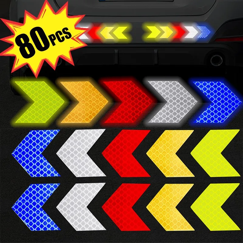 Reflective Stickers Reflective Tape 80-10PCS Car Bumper for Riding Helmet