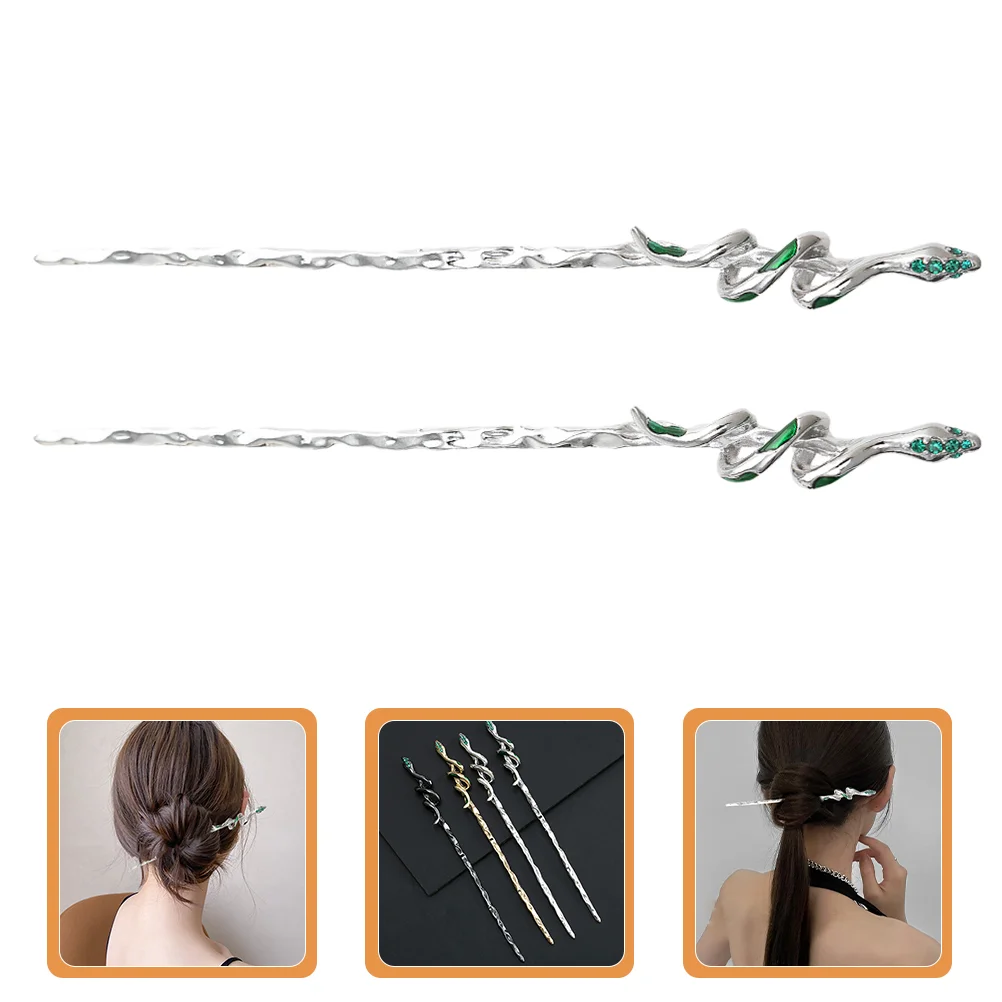 

2 Pcs Vintage Hairpin Chopsticks Fork Styling Accessories Hairy Women Zinc Alloy Girl Bride Buns Cosplay
