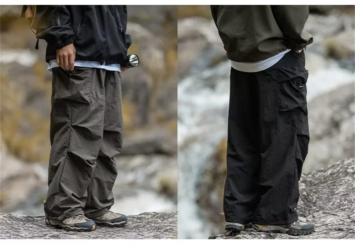 New Trendy New Men's Spring/Summer Breathable Outdoor Cargo Parachute Pants Leisure Hiking Mountaineering Water-resist Pants