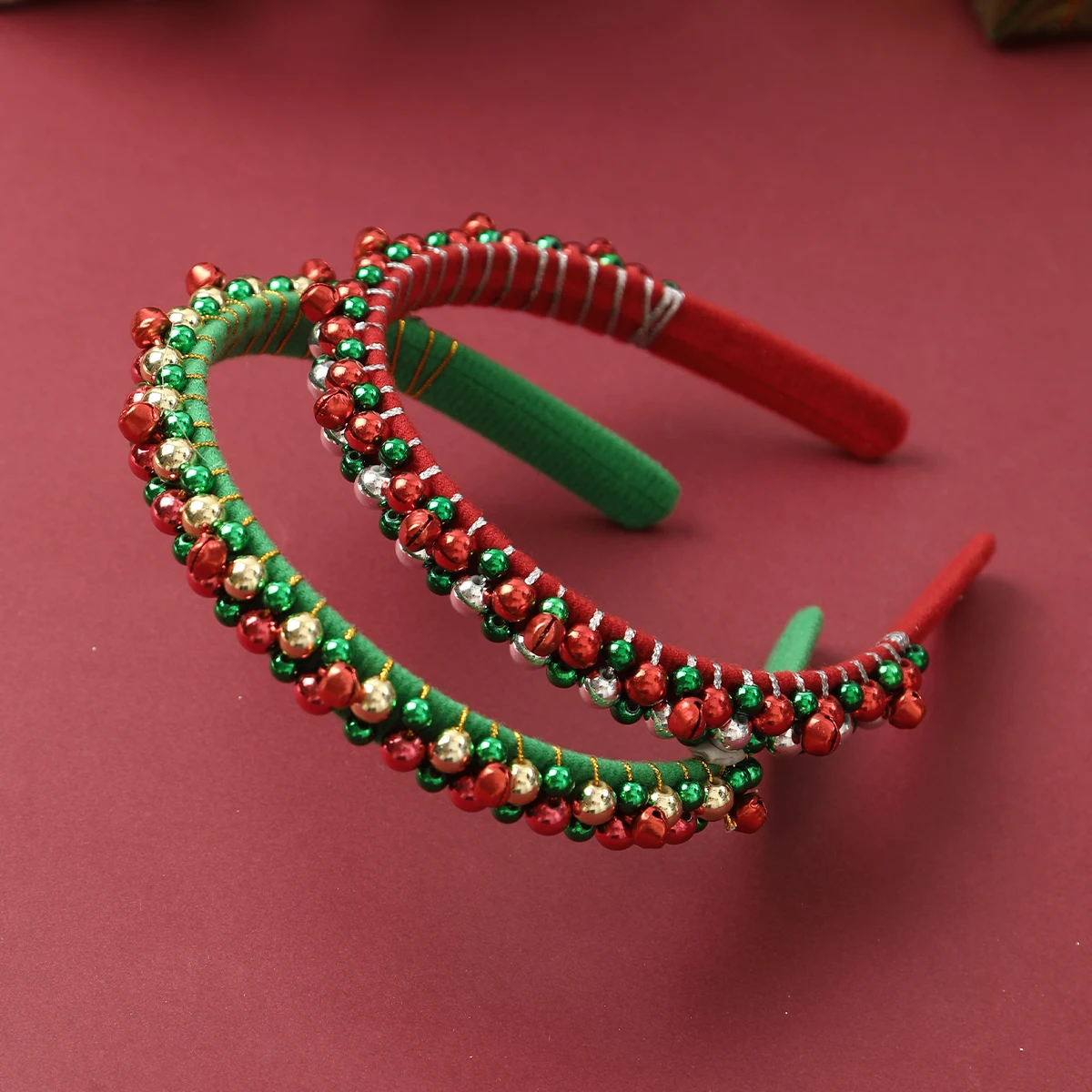 1pc Christmas Bell Beads Hairband Headband Fashion Hair Hoop For Women Autumn Winter Festival Retro Temperament Hair Bands