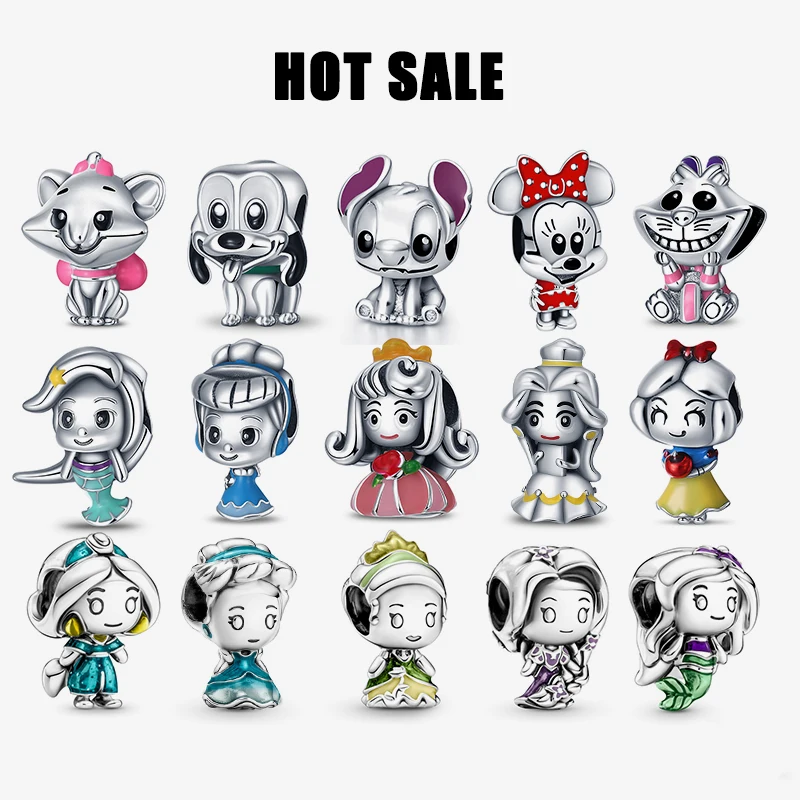 Hot Toys Disney 925 Sterling Silver Mickey Mouse Minnie Series Bead Charm Fit Pandora Disney Charm 925 Bracciale Gioielli Fai Da Te Regalo