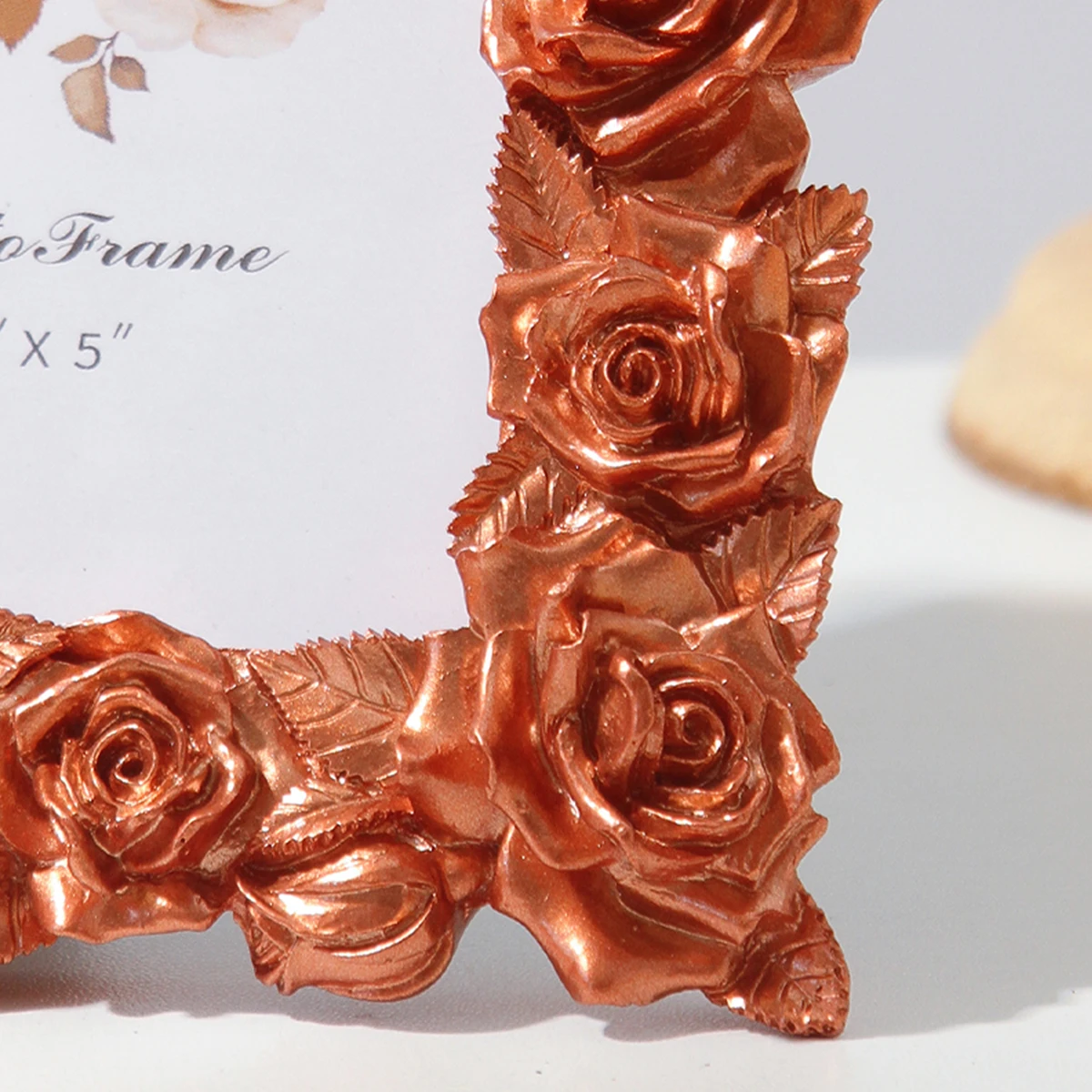 1PC, European retro rose gold/golden rose painted resin home decoration photo frame