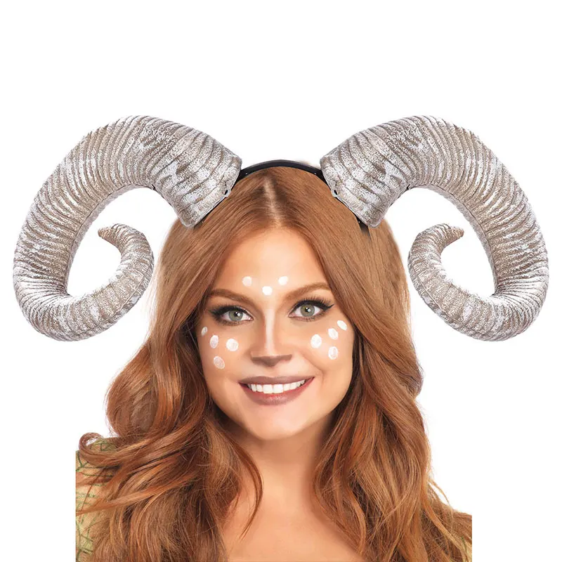 

Exaggerated Black White Halloween Devils Horn Headband Unisex Gothic Funny Foam Cosplay Carnival Party Hair Decoration