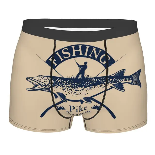 Male Cool Fishing Just Fish It Underwear Fisherman Boxer Briefs
