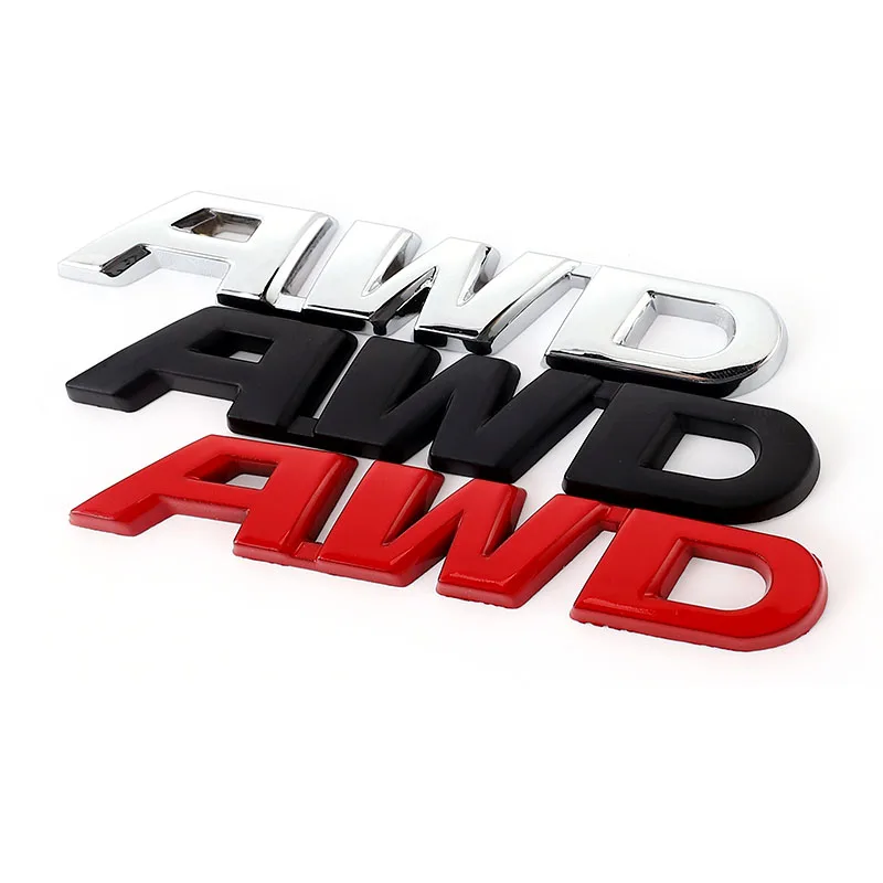 3D Metal AWD Logo Car Trunk Emblem & Fender Badge Decal Sticker