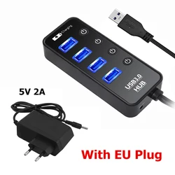 4 - Port USB 3.0 Smart Charging Hub with Power Adapter (4 port with EU plug)