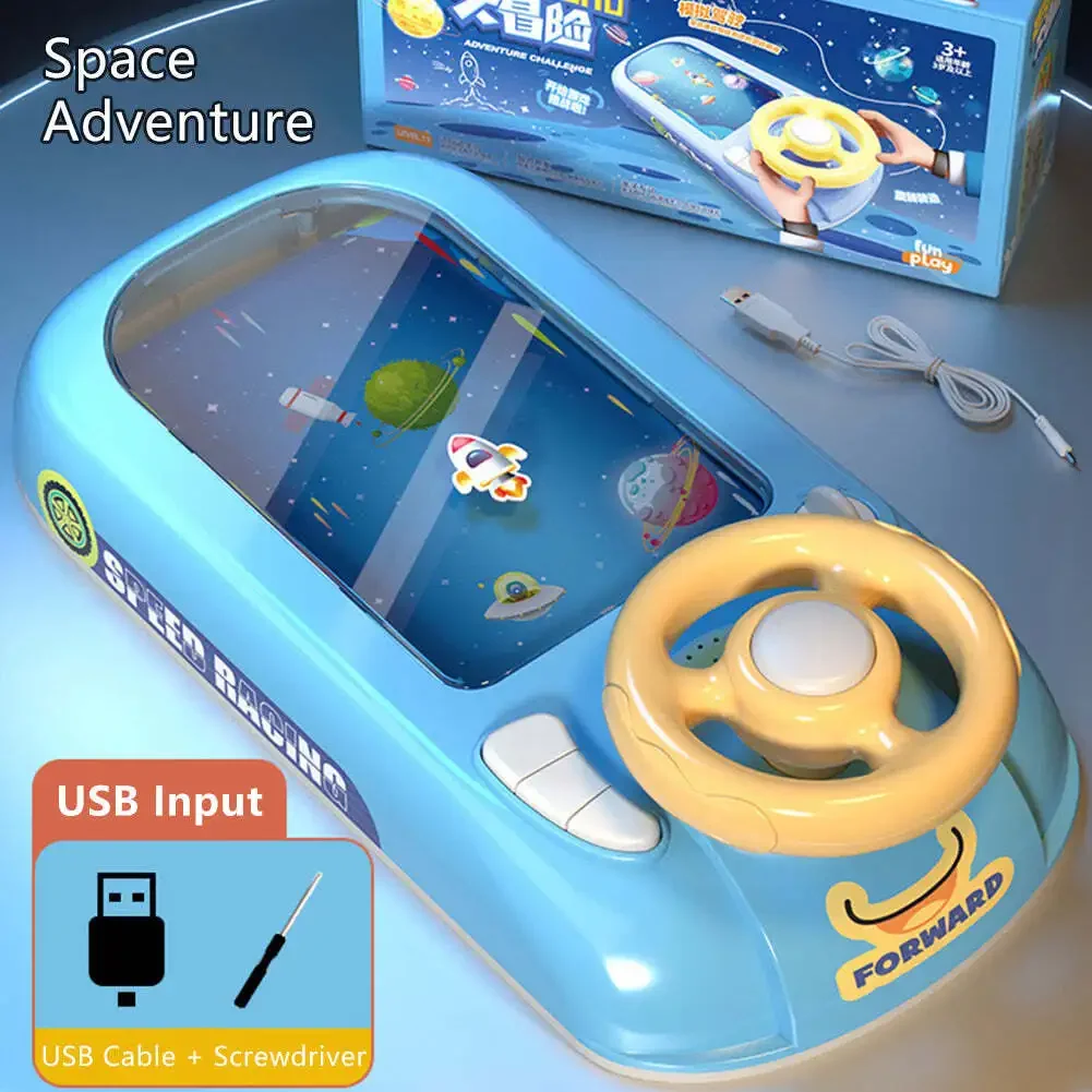 צעצוע גלגל הנהיגה המדמה עם מוזיקה וצליל משחק למידה חינוכי לפעוטות 4-6