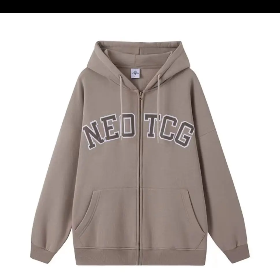 

New in Hoodies & Sweatshirts Retro Letter Embroidery Loose for Men Women Couples Korean Streetwear Y2k Vintage Graphic Hoodie