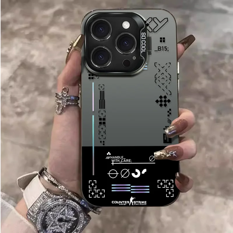 Sleek Plating Matte Hard Cover - Trendy Gaming-Inspired Design