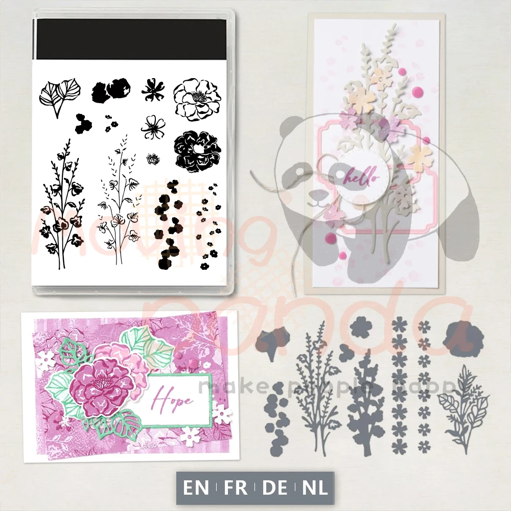 

MP917 Spring Day Flowers Of Beauty Stamp Cutting Dies DIY Scrapbooking Supplies Stamps Metal Dies For Cards Albums Crafts Decor