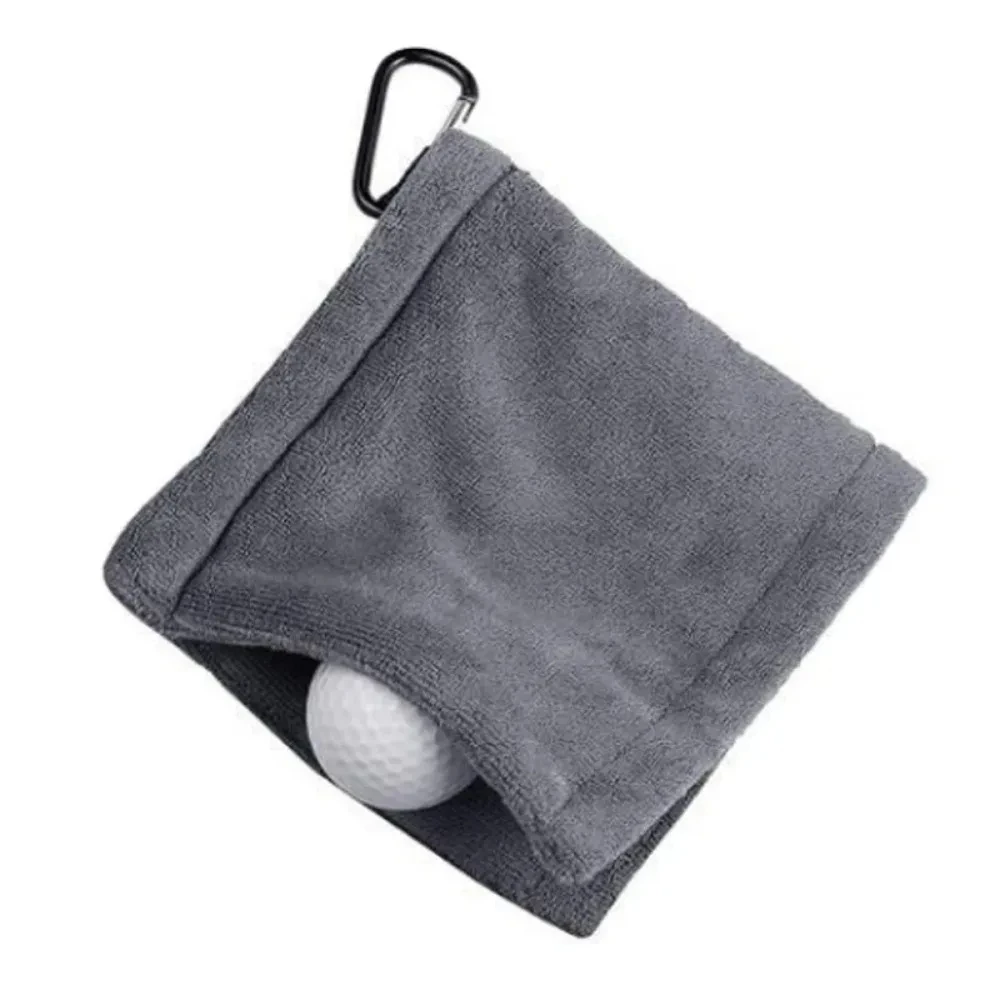 14*14cm Golf Towel High Water Absorption Cleaning Towels With Carabiner Hook