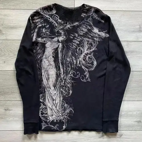 Fashionable Men's Autumn Personalized Skull Letter Print Micro Elastic Comfortable Long-Sleeved T-Shirt Outdoor Street Style Top - Image 2