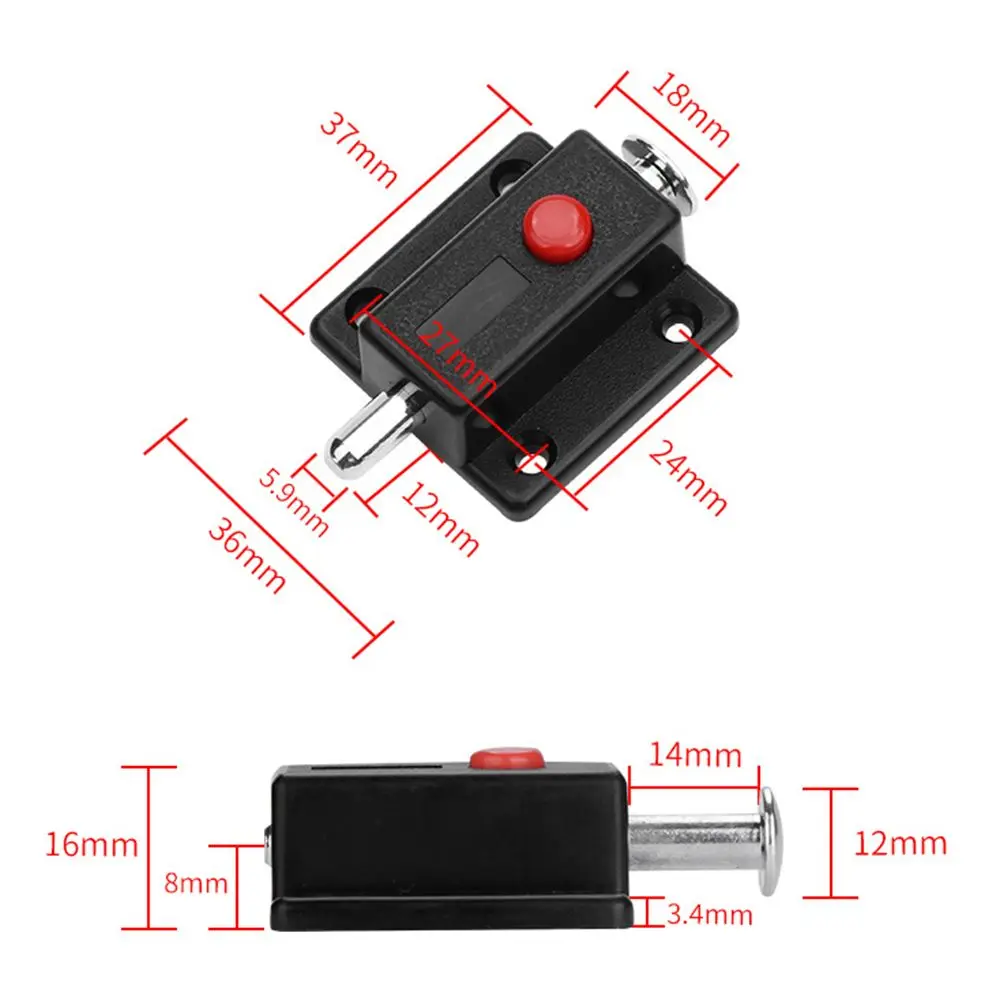 10PCS Classic Solid Door Latch Latch Door Window Cabinet Sliding Lock Cabinet Household Safety Button Spring