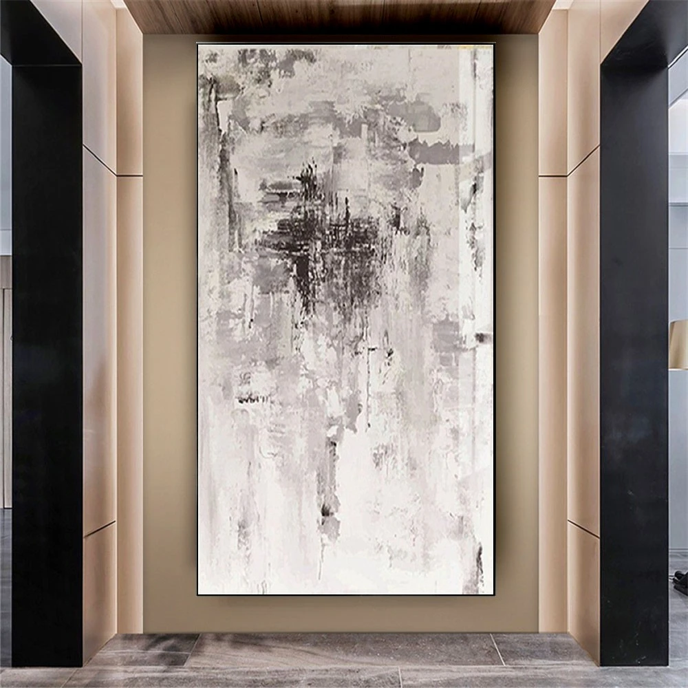 

100% Hand-Painted Palette Knife Oil Painting On Canvas Abstract Thick White Wall Art Picture Modern House Live Decor Poster Gift