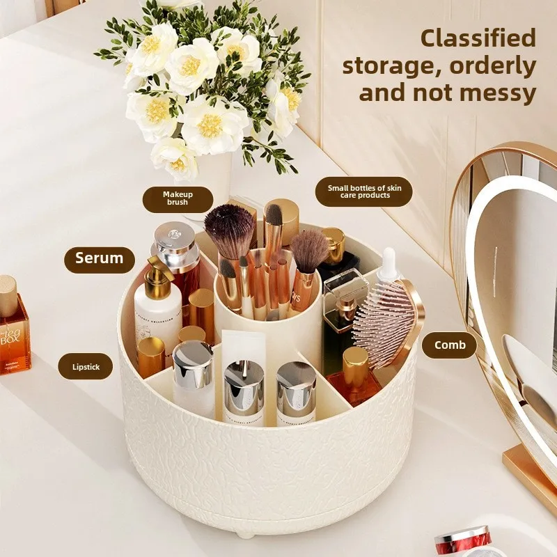 Glacier Pattern Plastic Pen Holder Desktop Rotating Cosmetic Storage Box Makeup Storage Box High-end 4