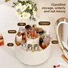 Glacier Pattern Plastic Pen Holder Desktop Rotating Cosmetic Storage Box Makeup Storage Box High-end 4