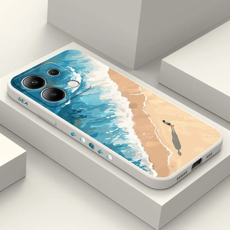 Beautiful Beach-Themed Liquid Silicone Phone Case