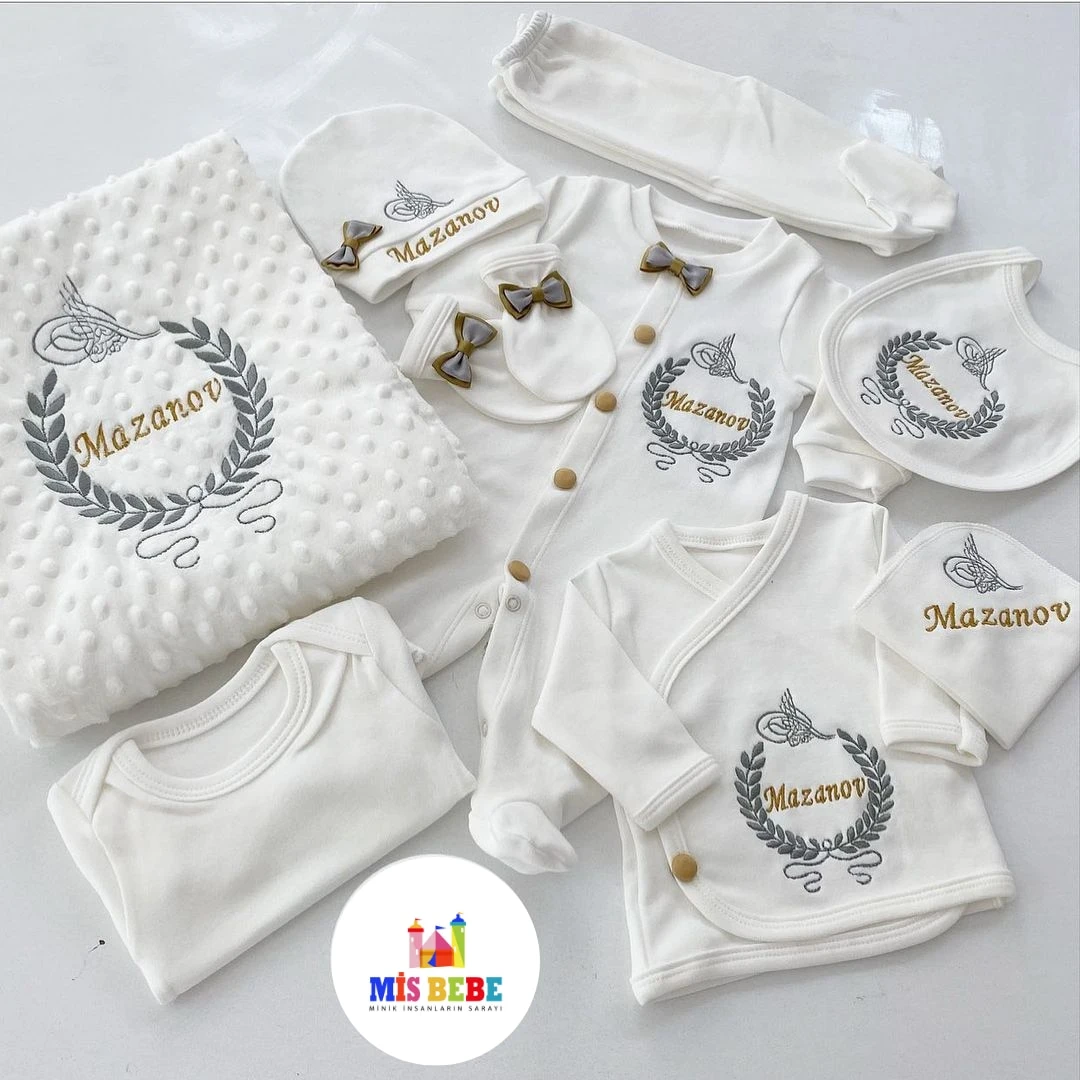 Ropa personalizada para niño y niña, ropa para recién nacido, salida de Hospital, tejido personalizado, conjunto de traje seguro para la salud, 9 Uds.|set de ropa| - AliExpress