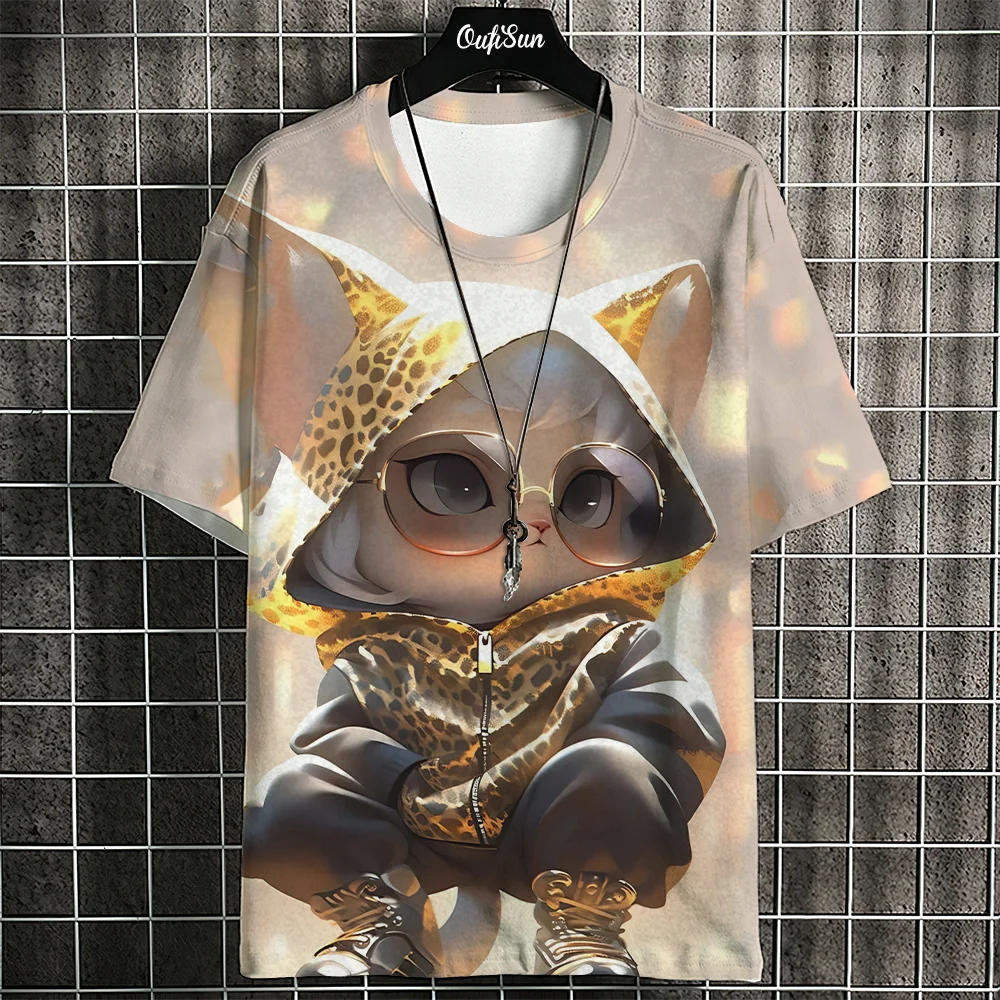 [NERDY] Sleeping Cat Wappen Short-Sleeve T-shirt ★大人気★ OSIGRANDI - Short-Sleeve Cat Print T-Shirt | YesStyle