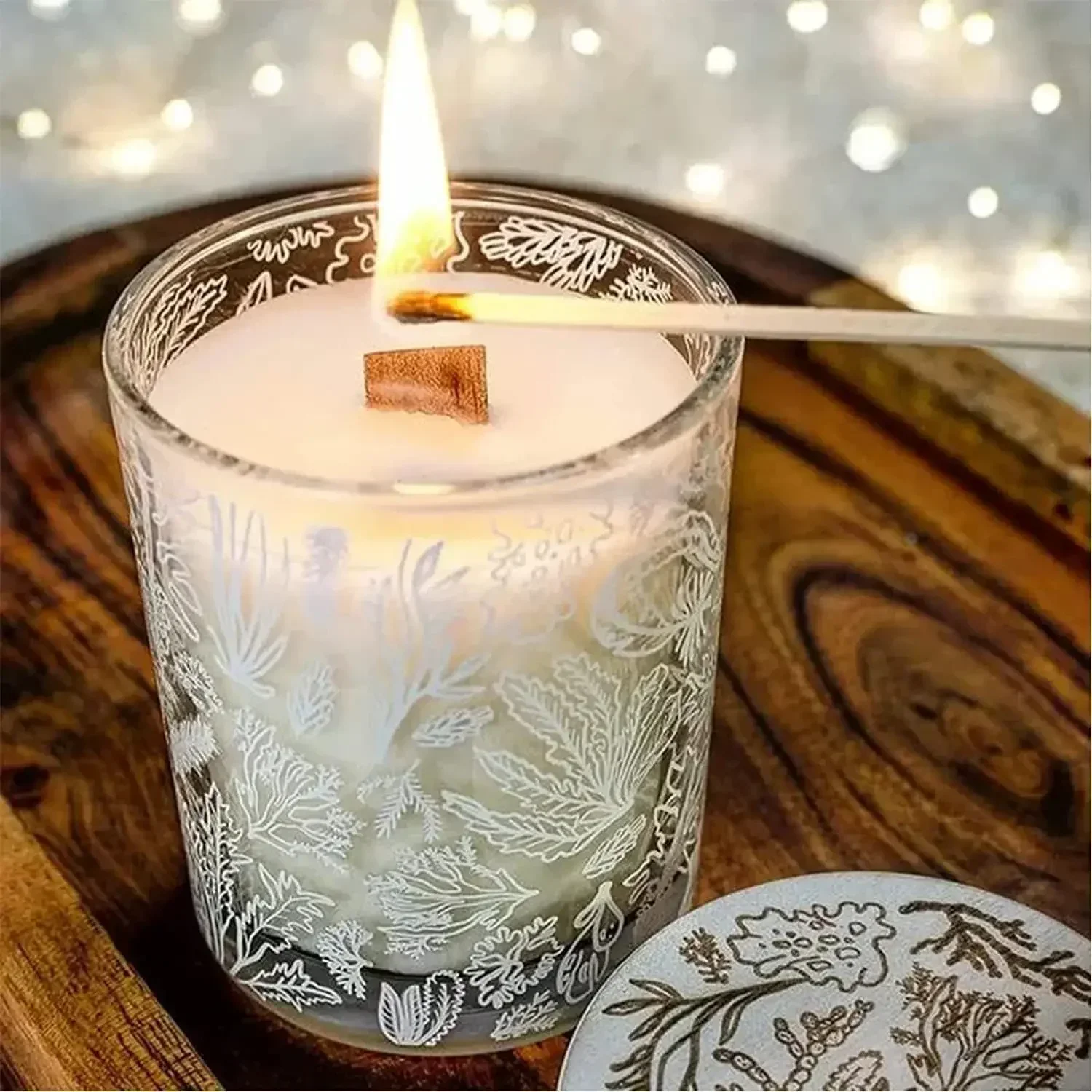 Artisanal Soy Wax Candles with Wooden Wicks and Candle-Making Guide