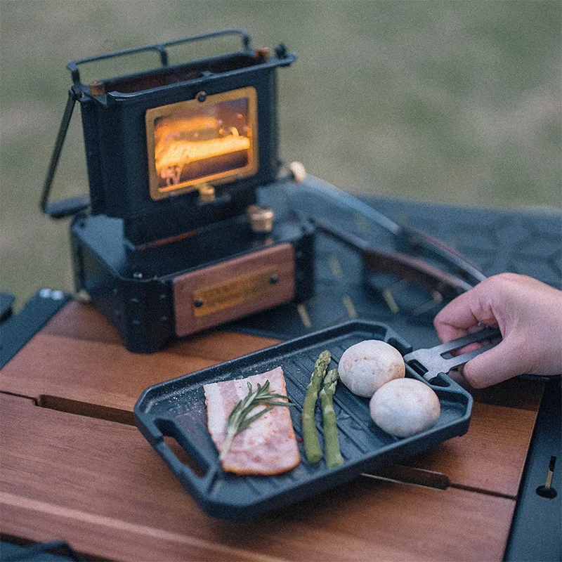 Goout Springhill Camping Grill Pan Mini Grill Pan Lightweight Iron Omelette Hot Dog Muffin Skillet Nonstick Coating