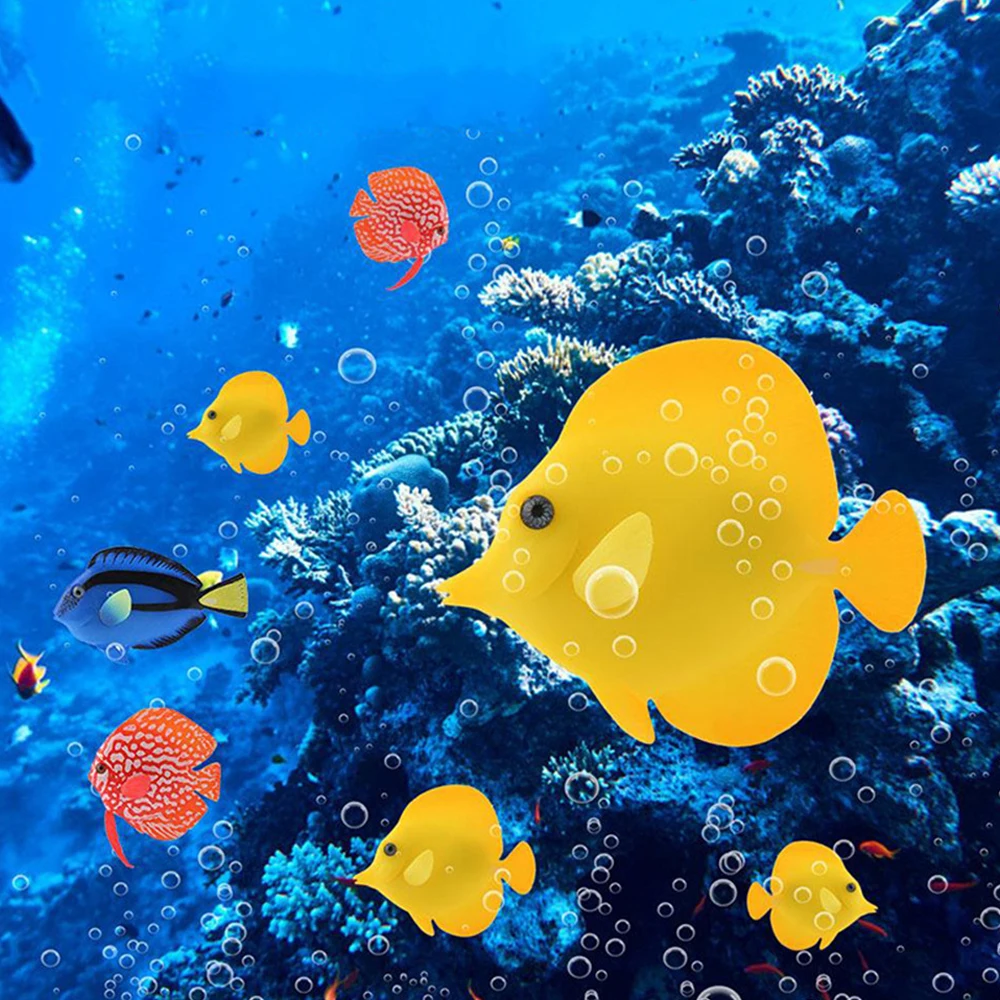 

Fish Tank Decoration Durable And Safe Easy To Clean Durable Vivid Colorful Silicone Fish Tropical Fish Tank Decoration Fake Fish