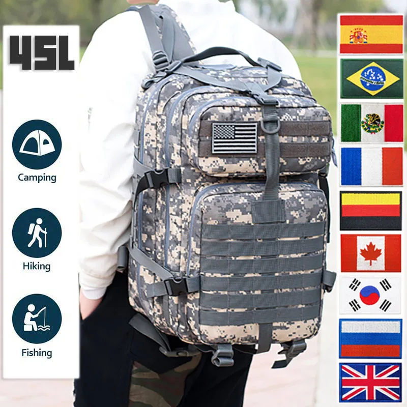 

Outdoor Oxford Backpack 35/45L Waterproof Military Tactical Man Sports Camping Hiking Equipment Bags Large Capacity Travel
