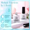 BORN PRETTY 10ML 8-in-1 Clear Glue Gel for Nail Apex and Extension Strengthener Nail Glue Gel Hard Gel Base Rhinestone Nail Gel 6